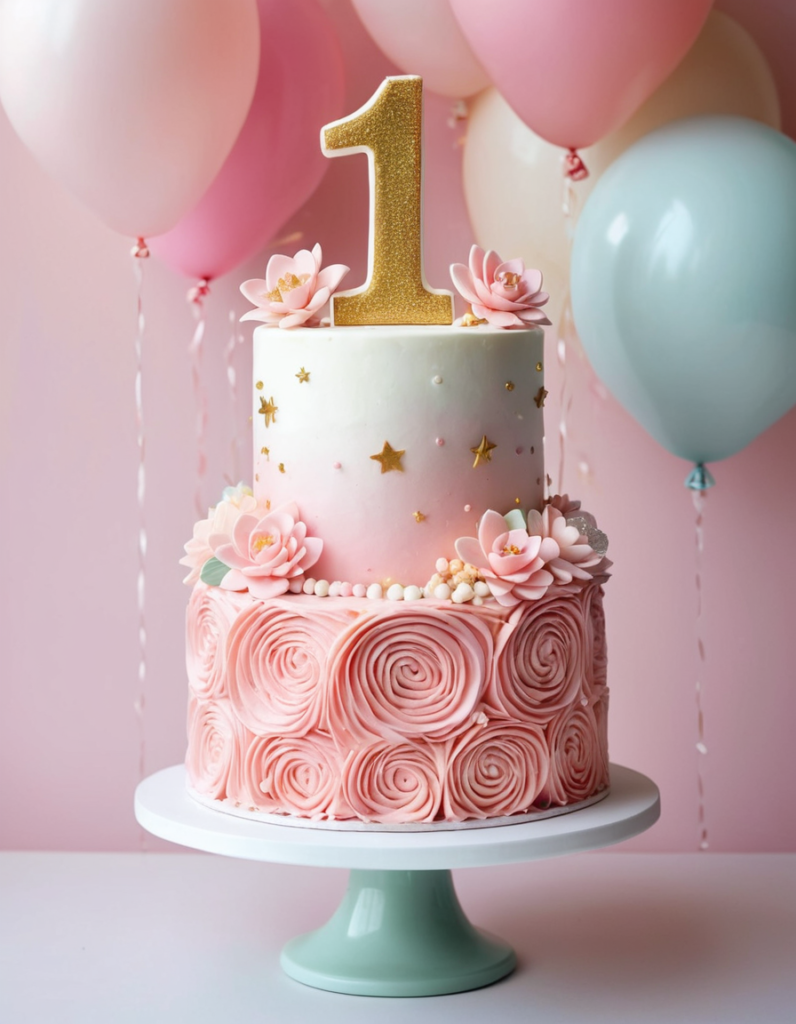 Cake Ideas for a Baby Girl's 1st Birthday_Number-1 cake